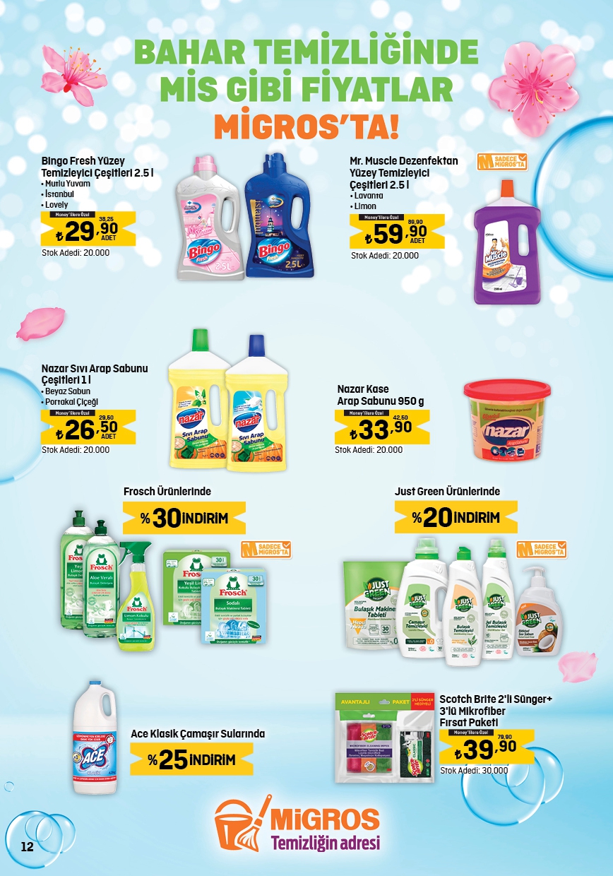 Ev hanımlarına müjde! Migros’ta yumuşatıcı + deterjan set 115 TL, yüzey temizleyici 32,50 TL, giysi spreyi 44,90 TL...