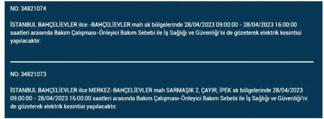 İstanbullular elektriksiz kalacak! Nerede elektrikler kesilecek? 28 Nisan 2023 elektrik kesintisi olacak ilçeler!