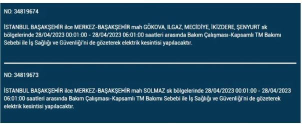 İstanbullular elektriksiz kalacak! Nerede elektrikler kesilecek? 28 Nisan 2023 elektrik kesintisi olacak ilçeler!