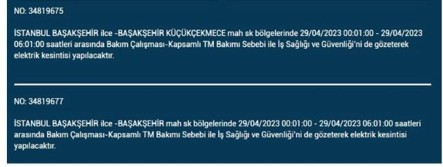 İstanbullular elektriksiz kalacak! Nerede elektrikler kesilecek? 29 Nisan 2023 elektrik kesintisi olacak ilçeler!