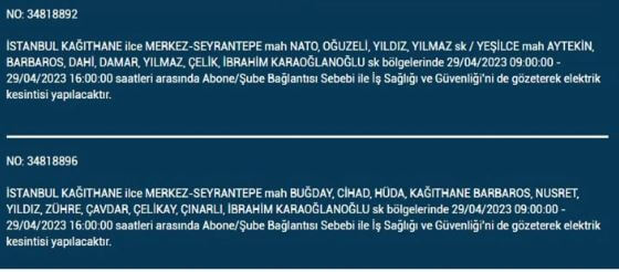 İstanbullular elektriksiz kalacak! Nerede elektrikler kesilecek? 29 Nisan 2023 elektrik kesintisi olacak ilçeler!