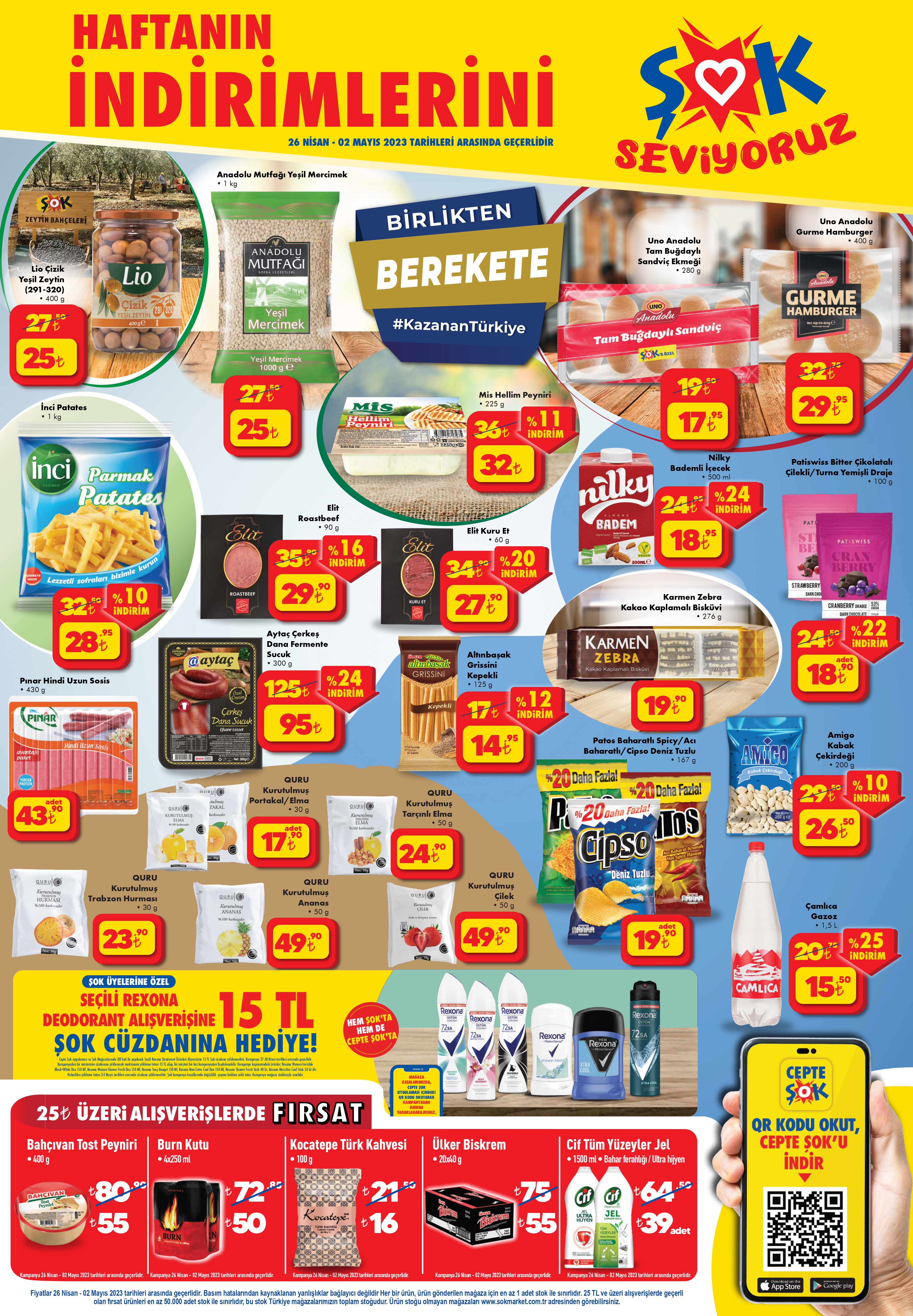 ŞOK’ta ayın son indirimleri! Tost peyniri 55 TL’ye, yeşil mercimek 25 TL’ye Jif tüm yüzeyler jel 39 TL’ye çakıldı!