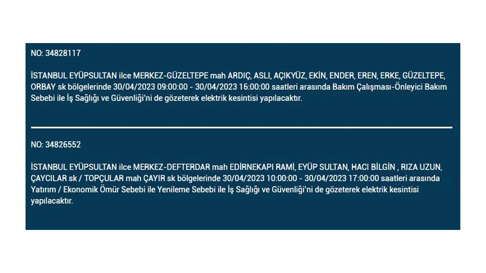 İstanbullular elektriksiz kalacak! Nerede elektrikler kesilecek? 30 Nisan 2023 elektrik kesintisi olacak ilçeler!