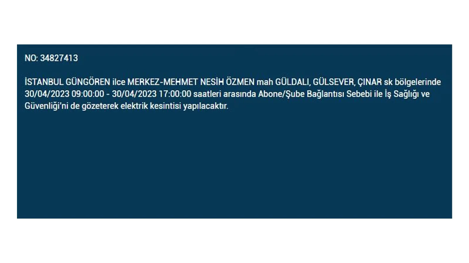 İstanbullular elektriksiz kalacak! Nerede elektrikler kesilecek? 30 Nisan 2023 elektrik kesintisi olacak ilçeler!