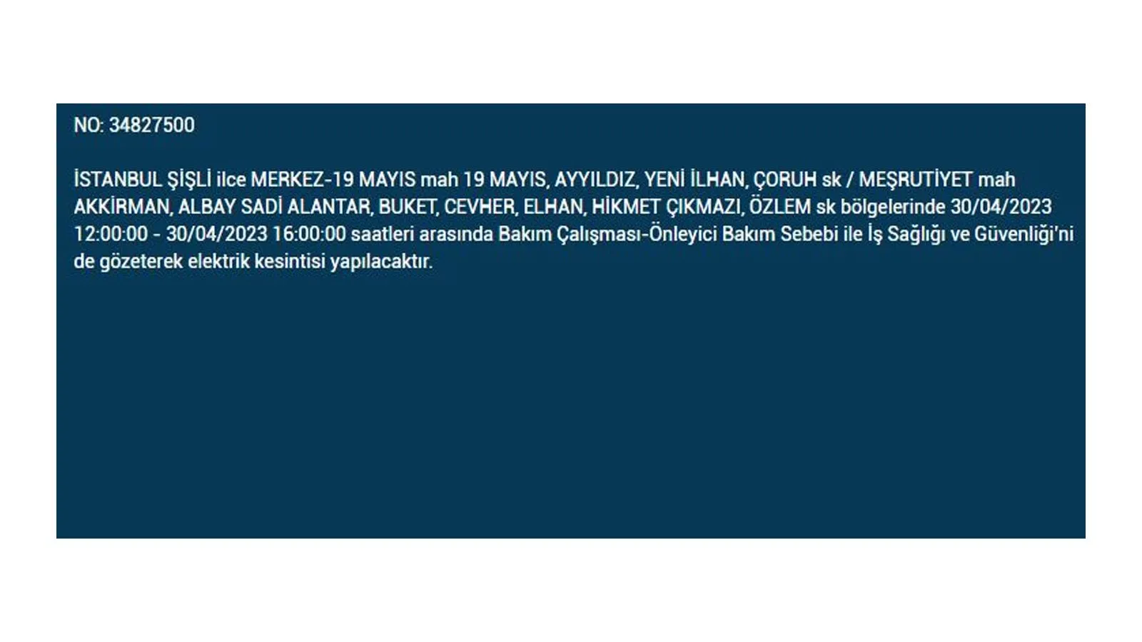 İstanbullular elektriksiz kalacak! Nerede elektrikler kesilecek? 30 Nisan 2023 elektrik kesintisi olacak ilçeler!