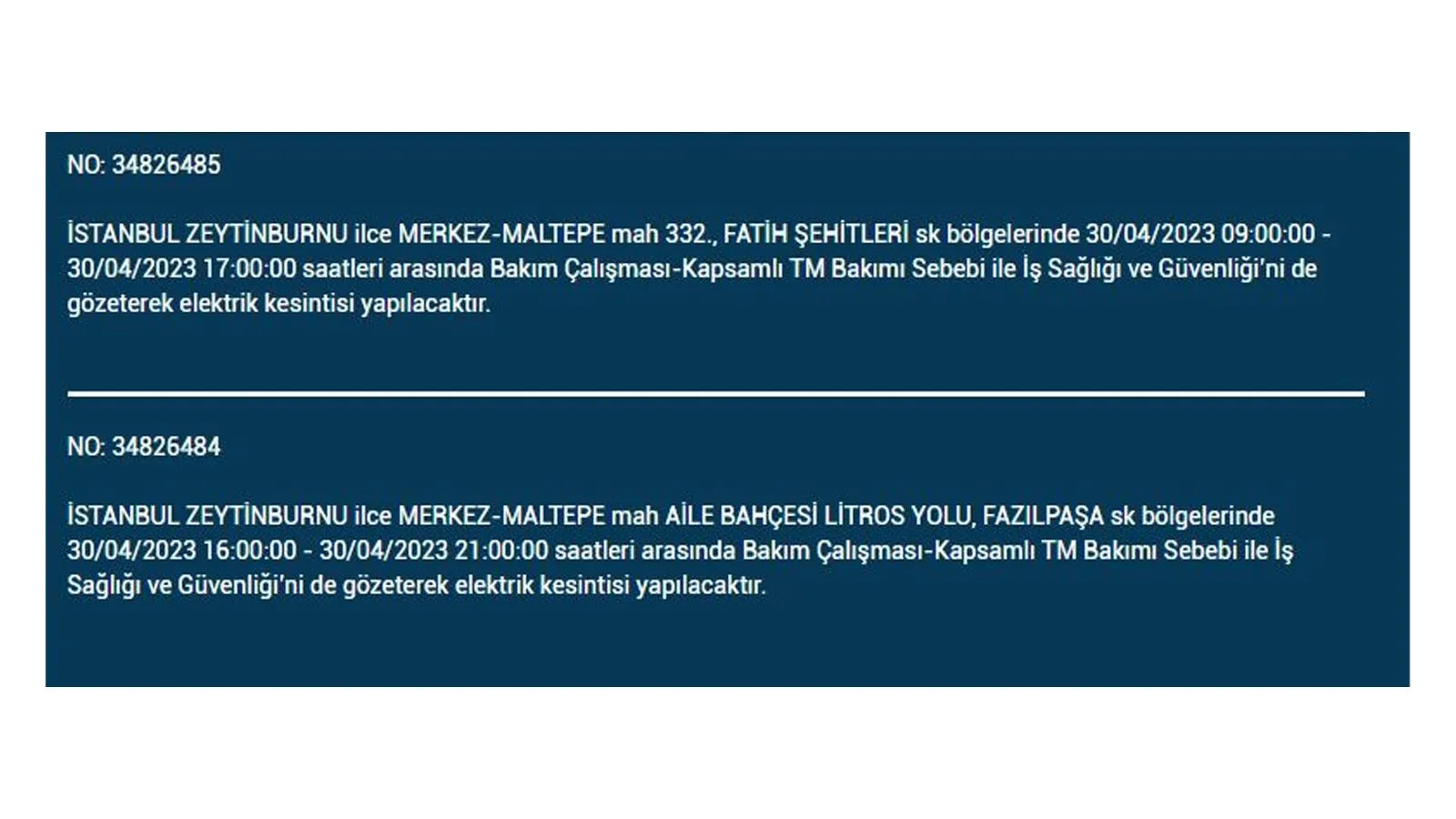 İstanbullular elektriksiz kalacak! Nerede elektrikler kesilecek? 30 Nisan 2023 elektrik kesintisi olacak ilçeler!