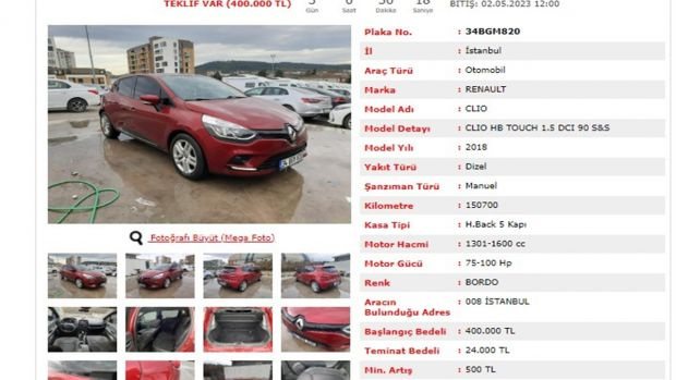 Ziraat Bankası ndan araba satışı! Uygun fiyatlı arabanın detayları için tıklayın!