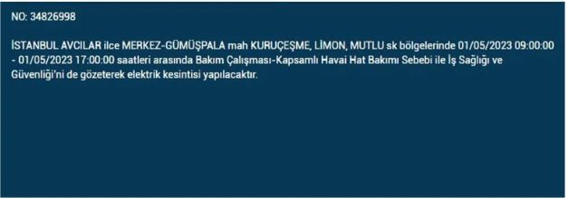 İstanbullular elektriksiz kalacak! Nerede elektrikler kesilecek? 1 Mayıs 2023 elektrik kesintisi olacak ilçeler!