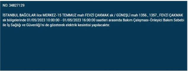 İstanbullular elektriksiz kalacak! Nerede elektrikler kesilecek? 1 Mayıs 2023 elektrik kesintisi olacak ilçeler!