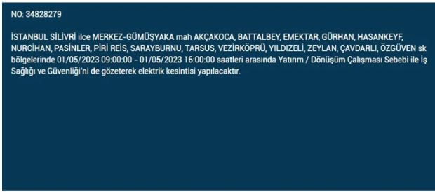 İstanbullular elektriksiz kalacak! Nerede elektrikler kesilecek? 1 Mayıs 2023 elektrik kesintisi olacak ilçeler!