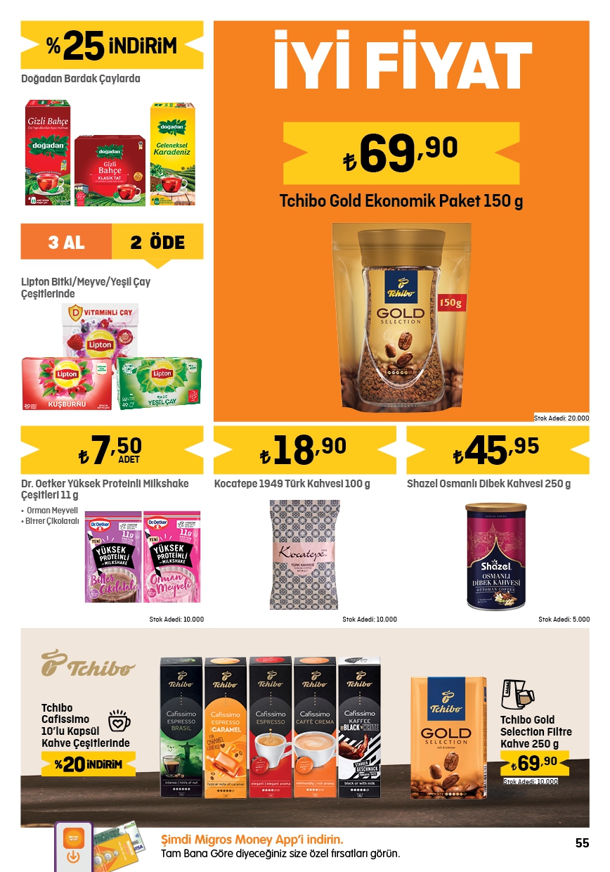 Migros’ta indirimler alev alev! Ayçiçek yağı 140 TL’ye, domates salçası 37 TL’ye, siyah çay 43 TL’ye düştü!