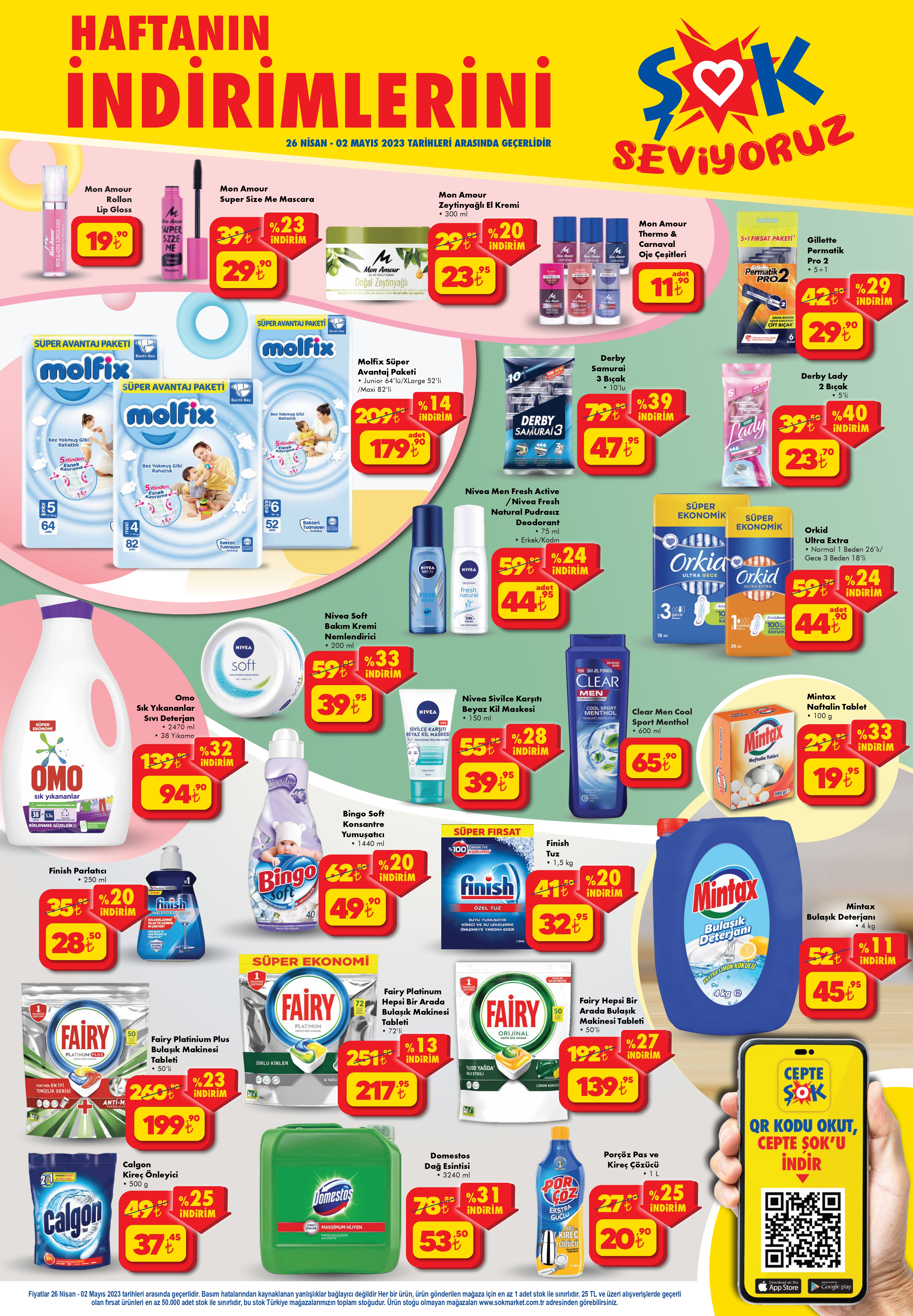 ŞOK’ta iğneden ipliğe indirim var! Sıvı deterjan 95 TL, Finish parlatıcı 28,50 TL, kireç önleyici 37,45 TL...