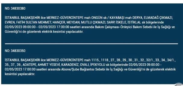 Elektrik kesintisi olacak! Nerede elektrikler kesilecek? 2 Mayıs 2023 elektrik kesintisi olacak ilçeler!