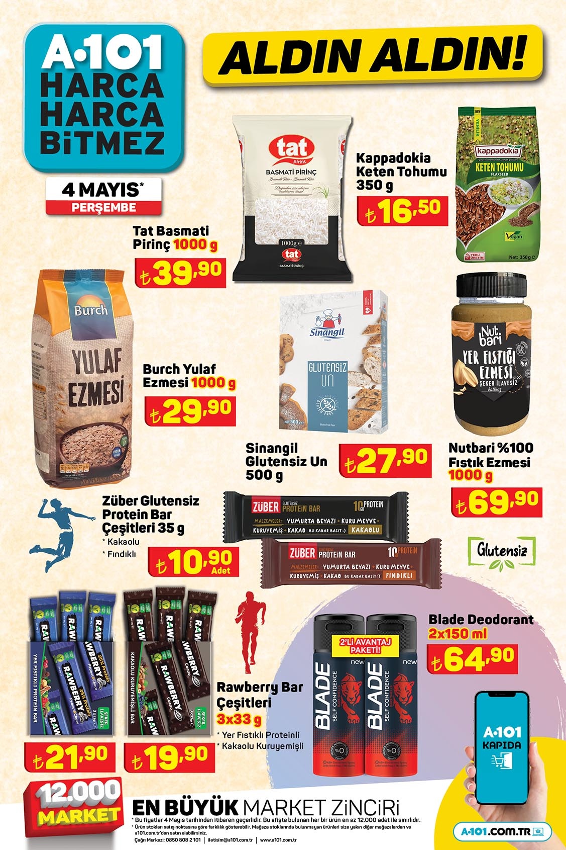 A101’de iğneden ipliğe indirim var! Yolluk 280 TL’ye, halı 240 TL’ye, pirinç 40 TL’ye düştü!