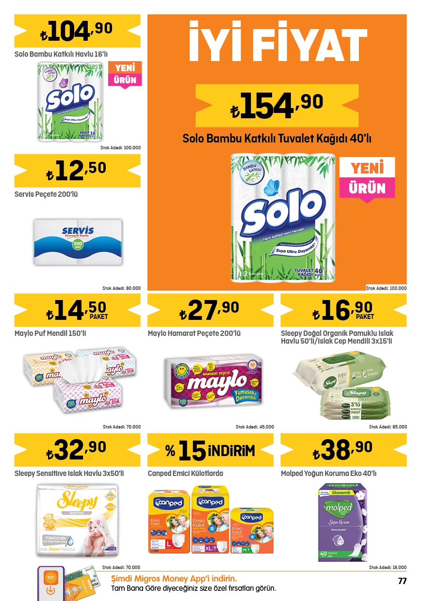 Migros’ta mayısın ilk indirimleri başladı! Tuvalet kâğıdı 155 TL, bebek şampuanı 35 TL, şampuan + duj jeli 80 TL...