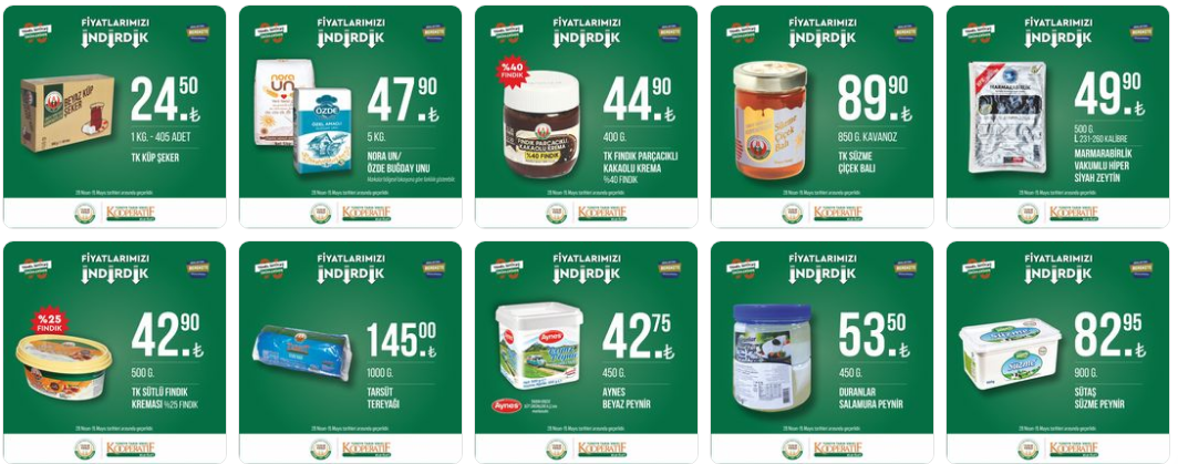 Tarım Kredi yeni ay kataloğunu yayımladı! İndirimler peş peşe geldi! 5 kg Persil 99 TL, 1 kg küp şeker 24 TL ye düştü!
