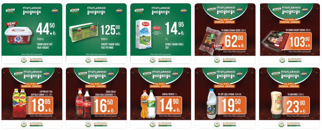 Tarım Kredi yeni ay kataloğunu yayımladı! İndirimler peş peşe geldi! 5 kg Persil 99 TL, 1 kg küp şeker 24 TL ye düştü!