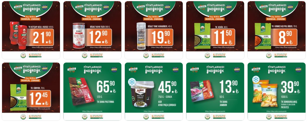 Tarım Kredi yeni ay kataloğunu yayımladı! İndirimler peş peşe geldi! 5 kg Persil 99 TL, 1 kg küp şeker 24 TL ye düştü!