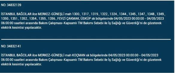 Elektrikleriniz gidecek! Nerede elektrikler kesilecek? 4 Mayıs 2023 elektrik kesintisi olacak ilçeler!