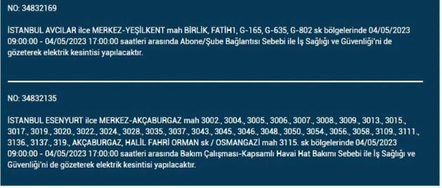 Elektrikleriniz gidecek! Nerede elektrikler kesilecek? 4 Mayıs 2023 elektrik kesintisi olacak ilçeler!