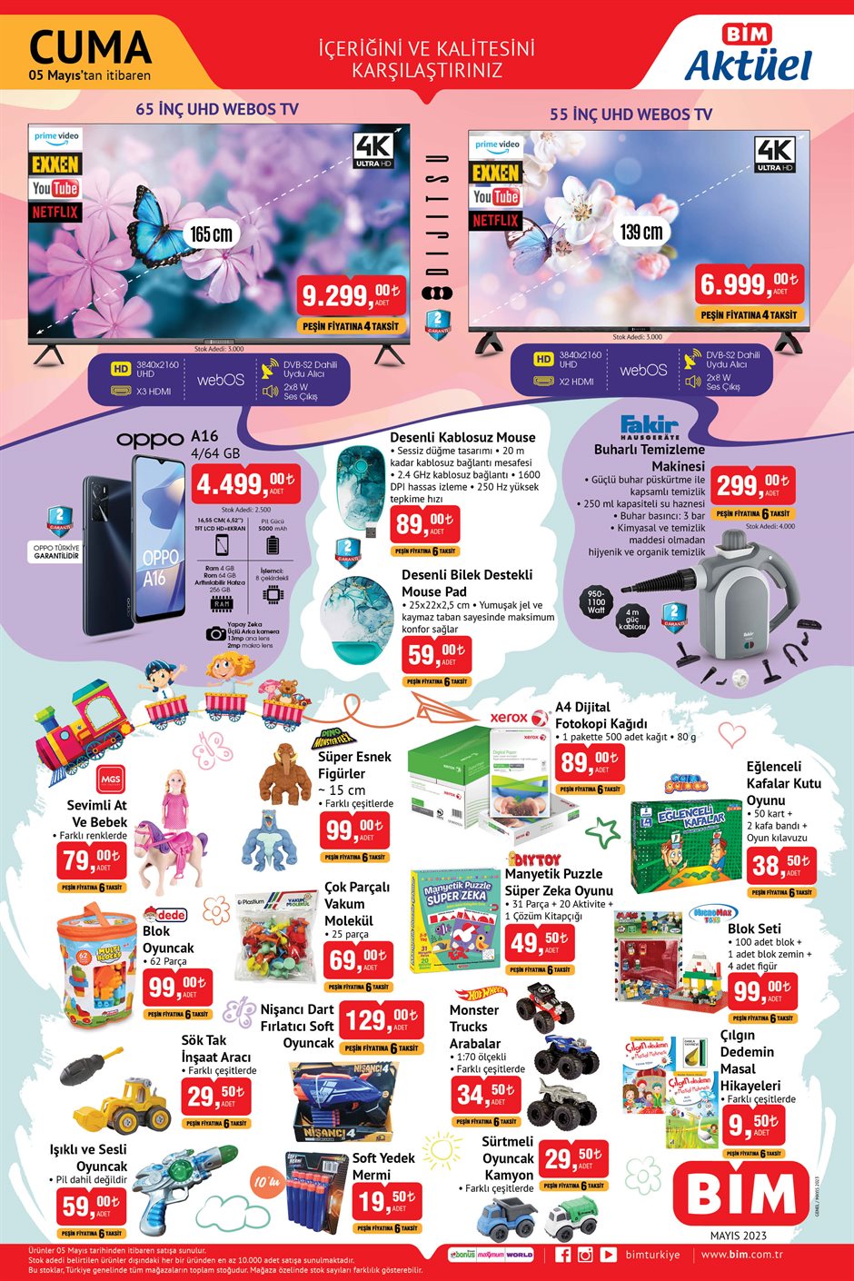 BİM’de iğneden ipliğe indirim var! Bornoz 270 TL’ye, masa örtüsü 110 TL’ye buharlı temizleme makinesi 300 TL’ye düştü!