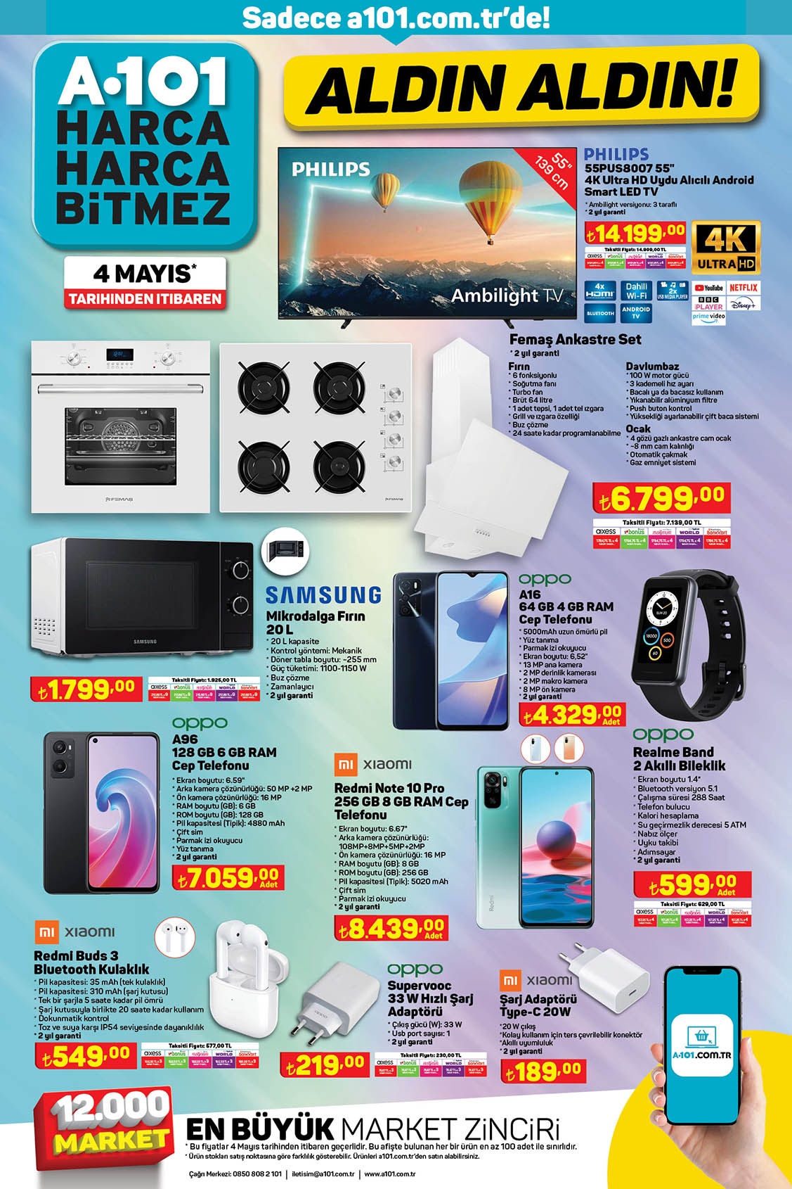 A101’den tüm müşterilerine çağrı! Ankastre set 6800 TL’ye, migrodalga fırın 1800 TL’ye, airfryer 3600 TL’ye düştü!