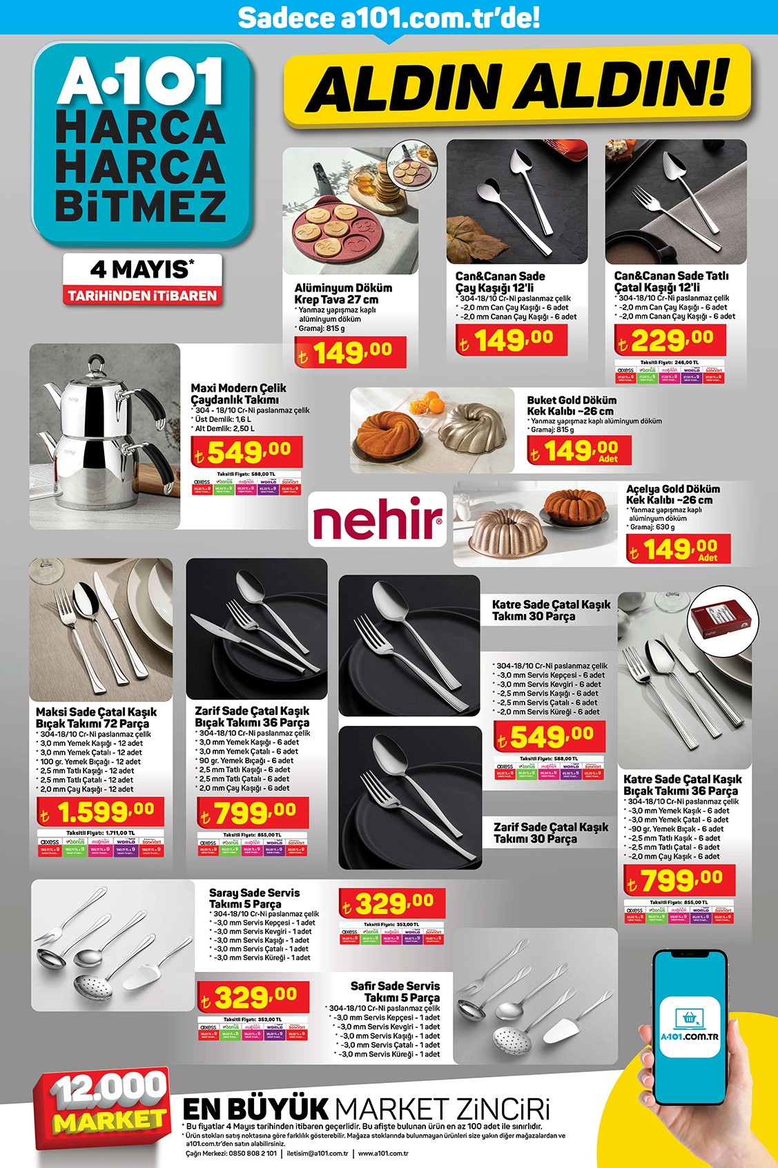 A101’den tüm müşterilerine çağrı! Ankastre set 6800 TL’ye, migrodalga fırın 1800 TL’ye, airfryer 3600 TL’ye düştü!
