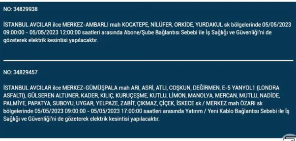 İstanbul’da yarın elektrik kesintisi yaşanacak mı? 5 Mayıs 2023 elektrik kesintisi olacak ilçeler!