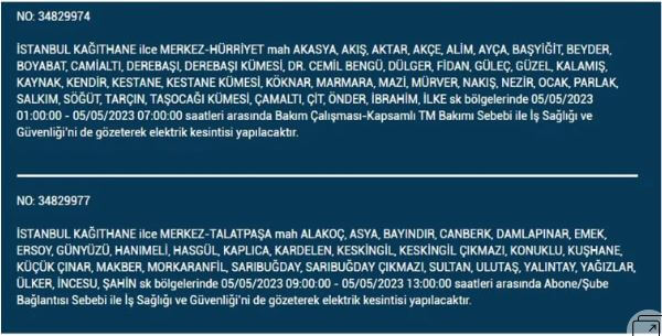 İstanbul’da yarın elektrik kesintisi yaşanacak mı? 5 Mayıs 2023 elektrik kesintisi olacak ilçeler!