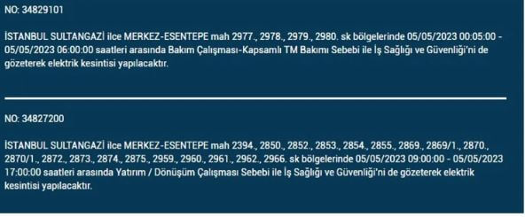 İstanbul’da yarın elektrik kesintisi yaşanacak mı? 5 Mayıs 2023 elektrik kesintisi olacak ilçeler!