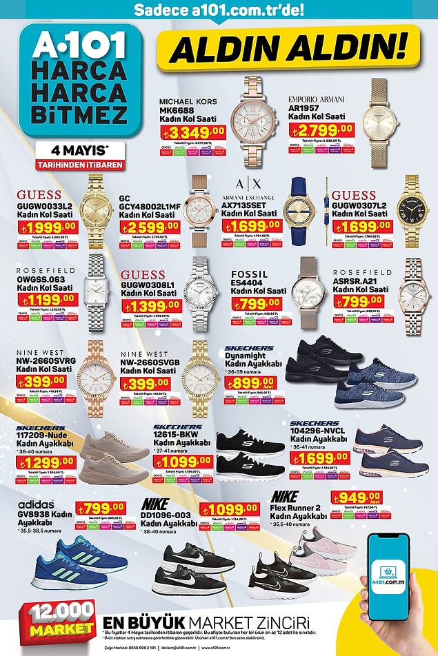 Aldın Aldın! A101 e indirimli lüks kol saatleri geliyor! Michale Kors, Emporio Armani, Guess, Fossil ne ararsan var!