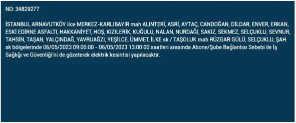 Elektrik yarın kesilecek mi? Bedaş elektrik kesintisi! 6 Mayıs 2023 elektrik kesintisi olacak ilçeler!