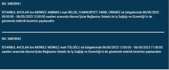 Elektrik yarın kesilecek mi? Bedaş elektrik kesintisi! 6 Mayıs 2023 elektrik kesintisi olacak ilçeler!