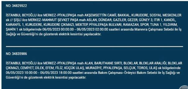 Elektrik yarın kesilecek mi? Bedaş elektrik kesintisi! 6 Mayıs 2023 elektrik kesintisi olacak ilçeler!