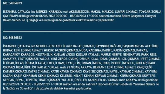 Elektrik yarın kesilecek mi? Bedaş elektrik kesintisi! 6 Mayıs 2023 elektrik kesintisi olacak ilçeler!