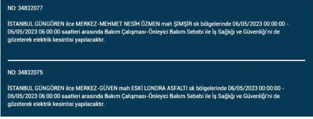 Elektrik yarın kesilecek mi? Bedaş elektrik kesintisi! 6 Mayıs 2023 elektrik kesintisi olacak ilçeler!