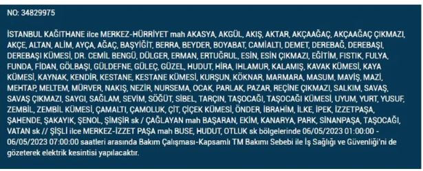 Elektrik yarın kesilecek mi? Bedaş elektrik kesintisi! 6 Mayıs 2023 elektrik kesintisi olacak ilçeler!