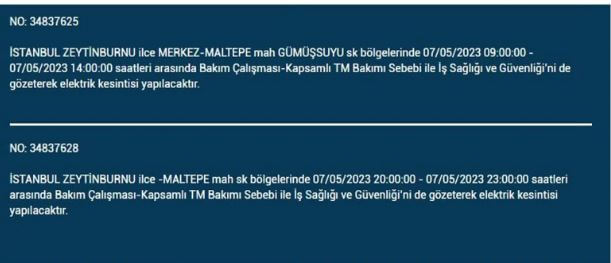 Elektrik kesintisi yarın olacak mı? İstanbul da elektrik kesintisi! 7 Mayıs 2023 elektrik kesintisi olacak ilçeler!