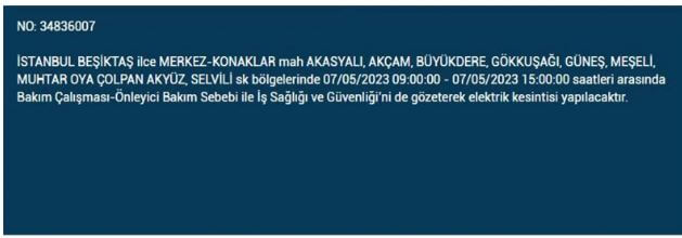 Elektrik kesintisi yarın olacak mı? İstanbul da elektrik kesintisi! 7 Mayıs 2023 elektrik kesintisi olacak ilçeler!