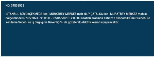 Elektrik kesintisi yarın olacak mı? İstanbul da elektrik kesintisi! 7 Mayıs 2023 elektrik kesintisi olacak ilçeler!