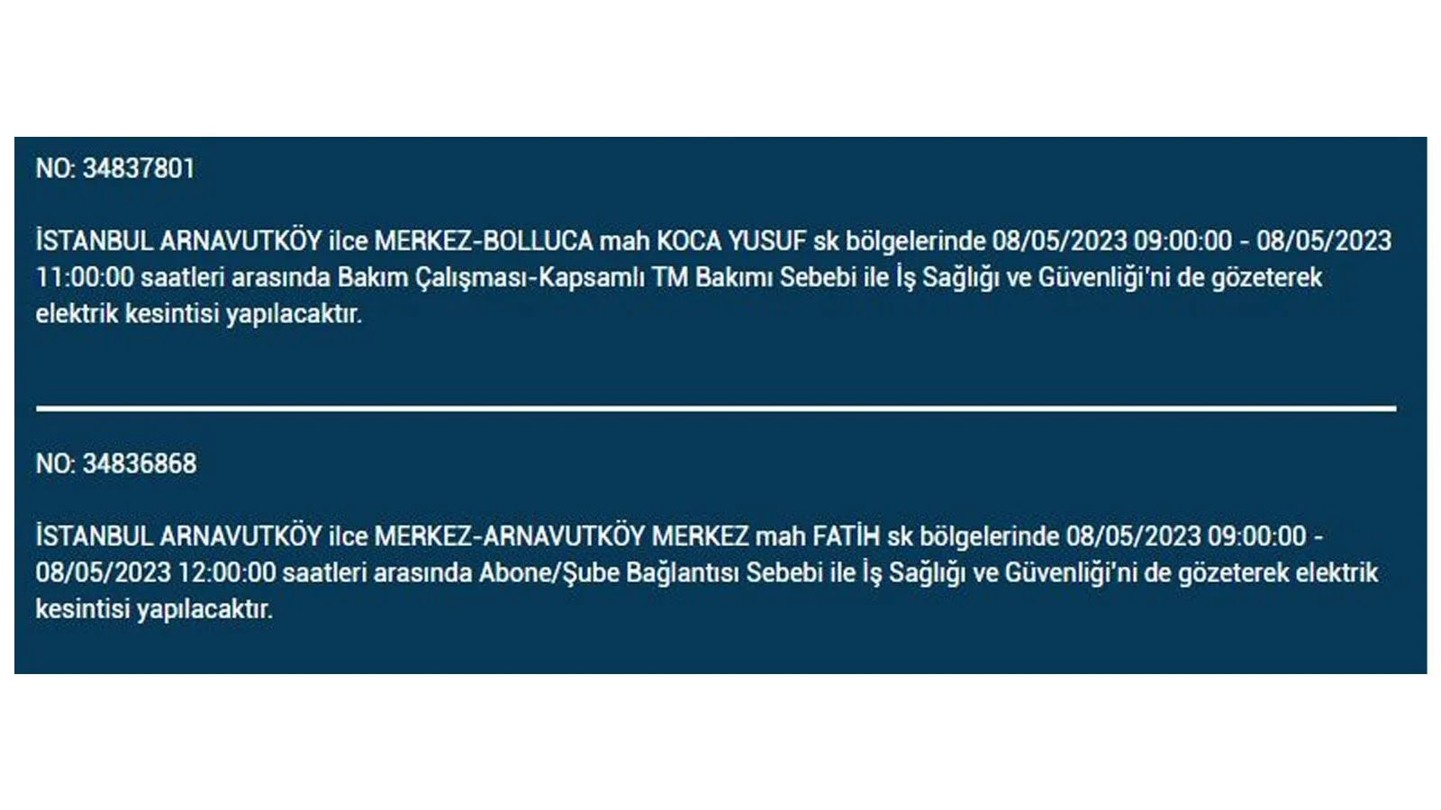 Elektrik kesintisi yarın olacak mı? İstanbul da elektrik kesintisi! 8 Mayıs 2023 elektrik kesintisi olacak ilçeler!