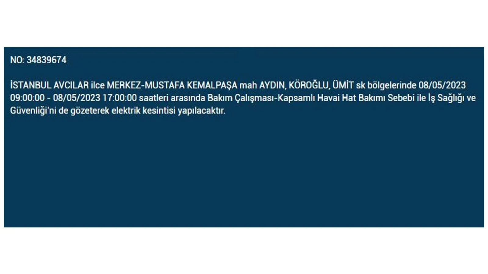 Elektrik kesintisi yarın olacak mı? İstanbul da elektrik kesintisi! 8 Mayıs 2023 elektrik kesintisi olacak ilçeler!