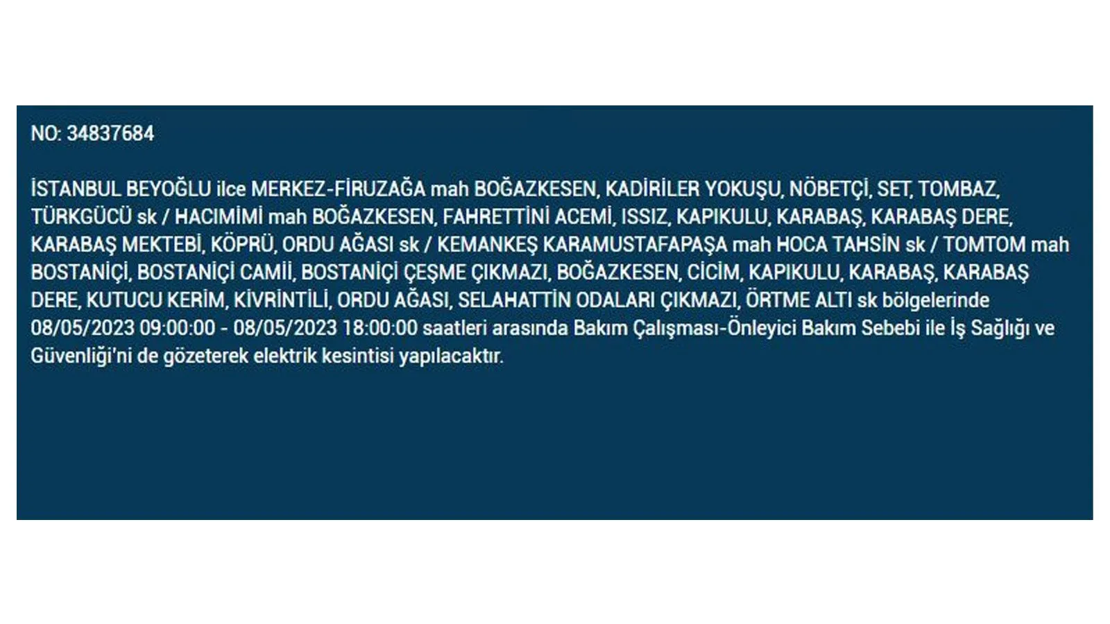 Elektrik kesintisi yarın olacak mı? İstanbul da elektrik kesintisi! 8 Mayıs 2023 elektrik kesintisi olacak ilçeler!