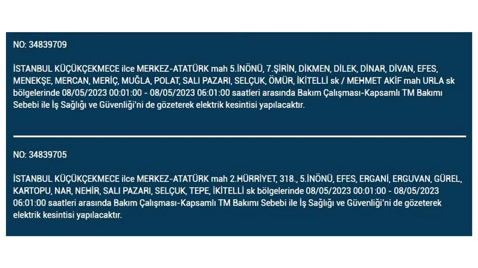 Elektrik kesintisi yarın olacak mı? İstanbul da elektrik kesintisi! 8 Mayıs 2023 elektrik kesintisi olacak ilçeler!