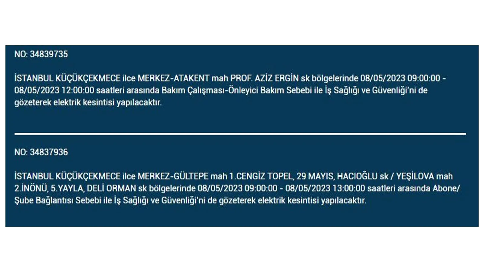 Elektrik kesintisi yarın olacak mı? İstanbul da elektrik kesintisi! 8 Mayıs 2023 elektrik kesintisi olacak ilçeler!