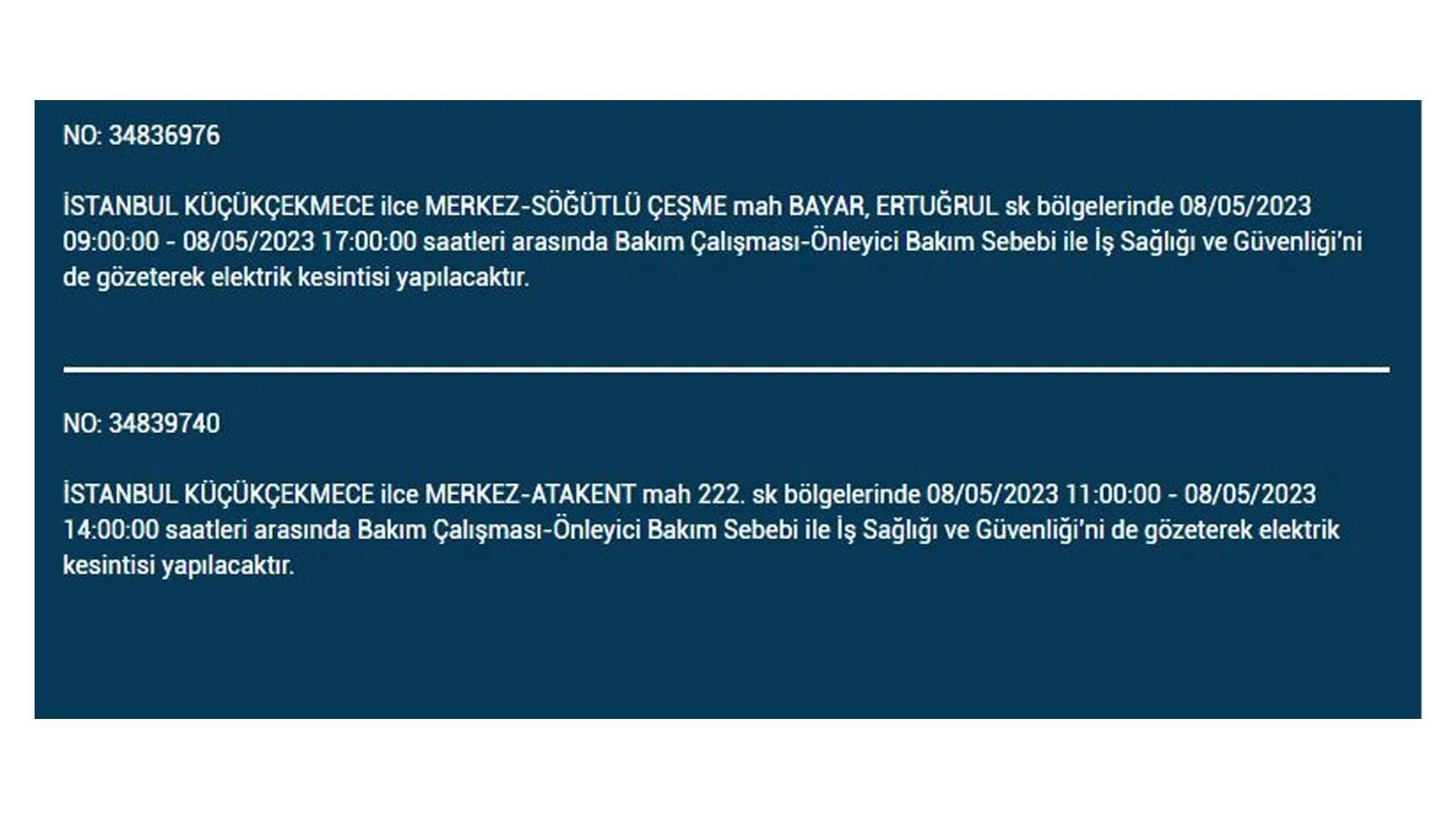 Elektrik kesintisi yarın olacak mı? İstanbul da elektrik kesintisi! 8 Mayıs 2023 elektrik kesintisi olacak ilçeler!