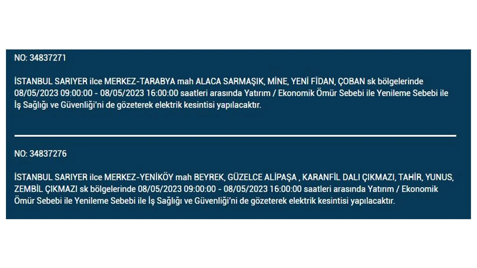Elektrik kesintisi yarın olacak mı? İstanbul da elektrik kesintisi! 8 Mayıs 2023 elektrik kesintisi olacak ilçeler!