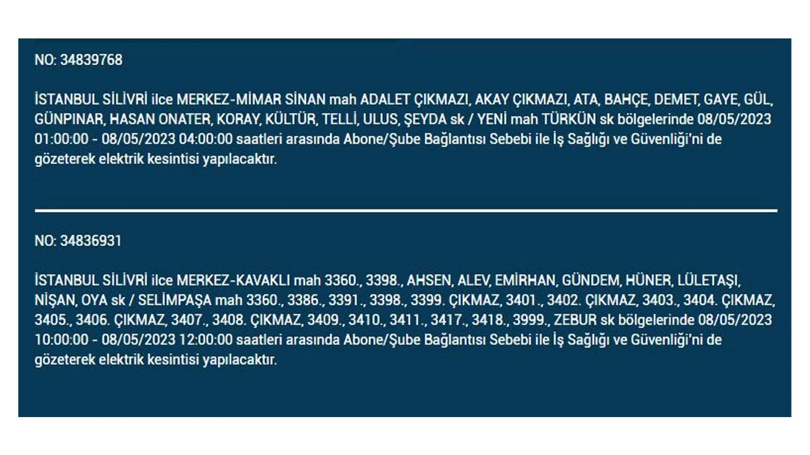 Elektrik kesintisi yarın olacak mı? İstanbul da elektrik kesintisi! 8 Mayıs 2023 elektrik kesintisi olacak ilçeler!