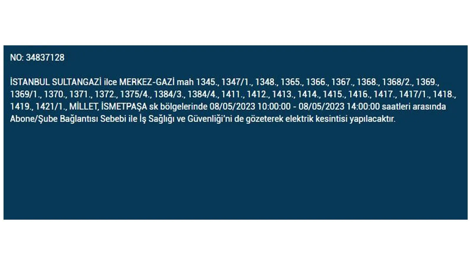 Elektrik kesintisi yarın olacak mı? İstanbul da elektrik kesintisi! 8 Mayıs 2023 elektrik kesintisi olacak ilçeler!