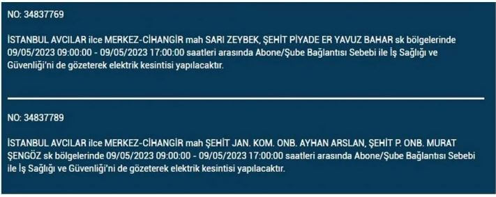 BEDAŞ duyurdu! İstanbul da elektrik kesintisi bugün ne kadar sürecek? 9 Mayıs Salı elektrik kesintisi yaşanacak ilçeler!